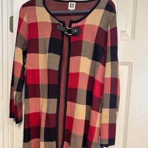 Plaid Women's Sweater Coat